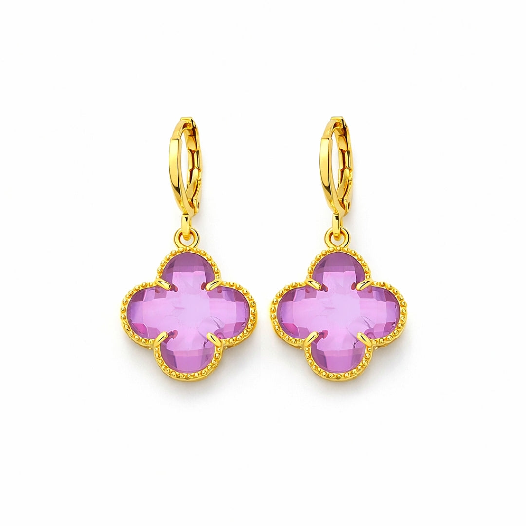 Brinco Trevo Rosa Évelis